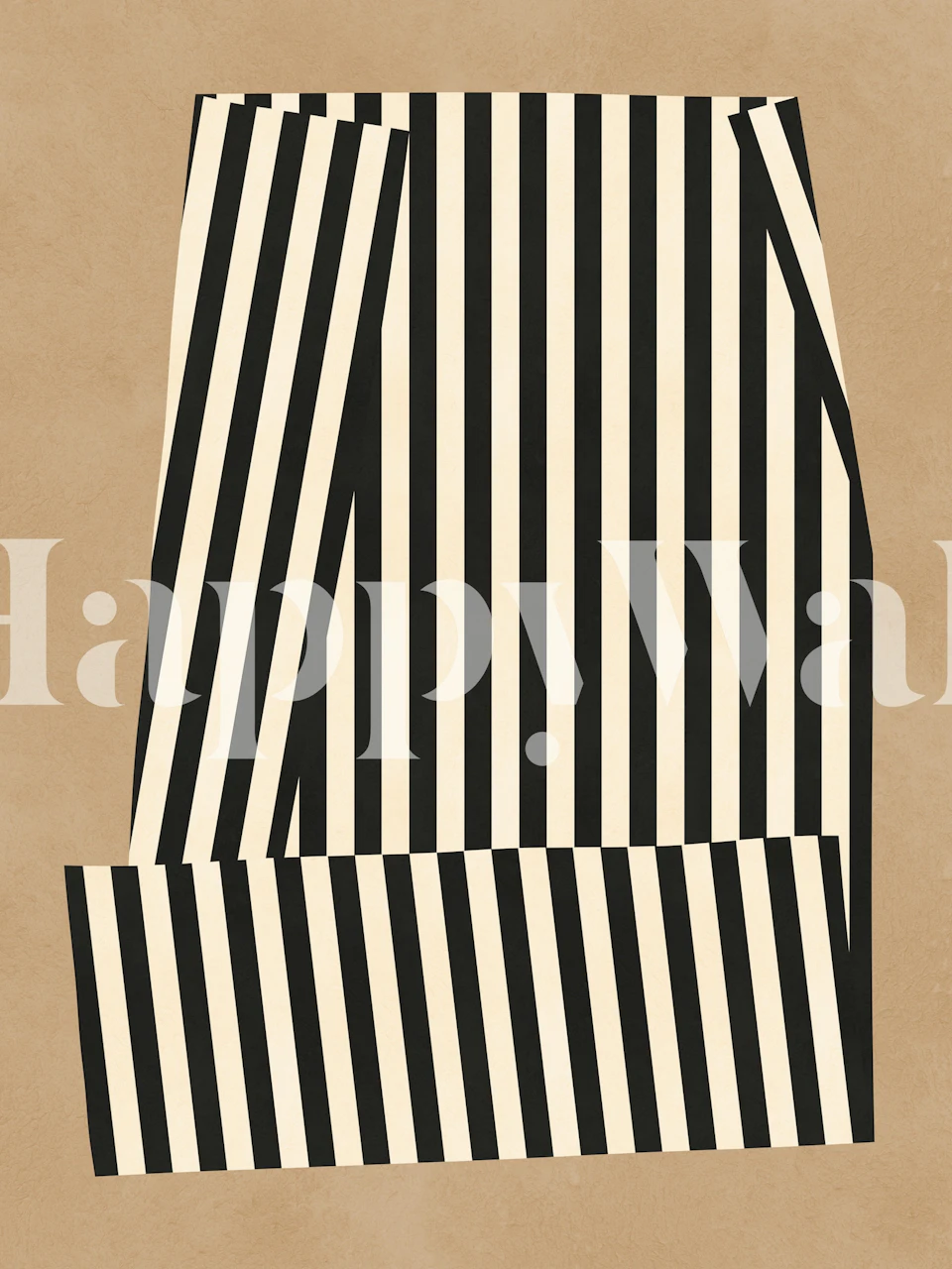 Black and white op art stripe wallpaper in a room