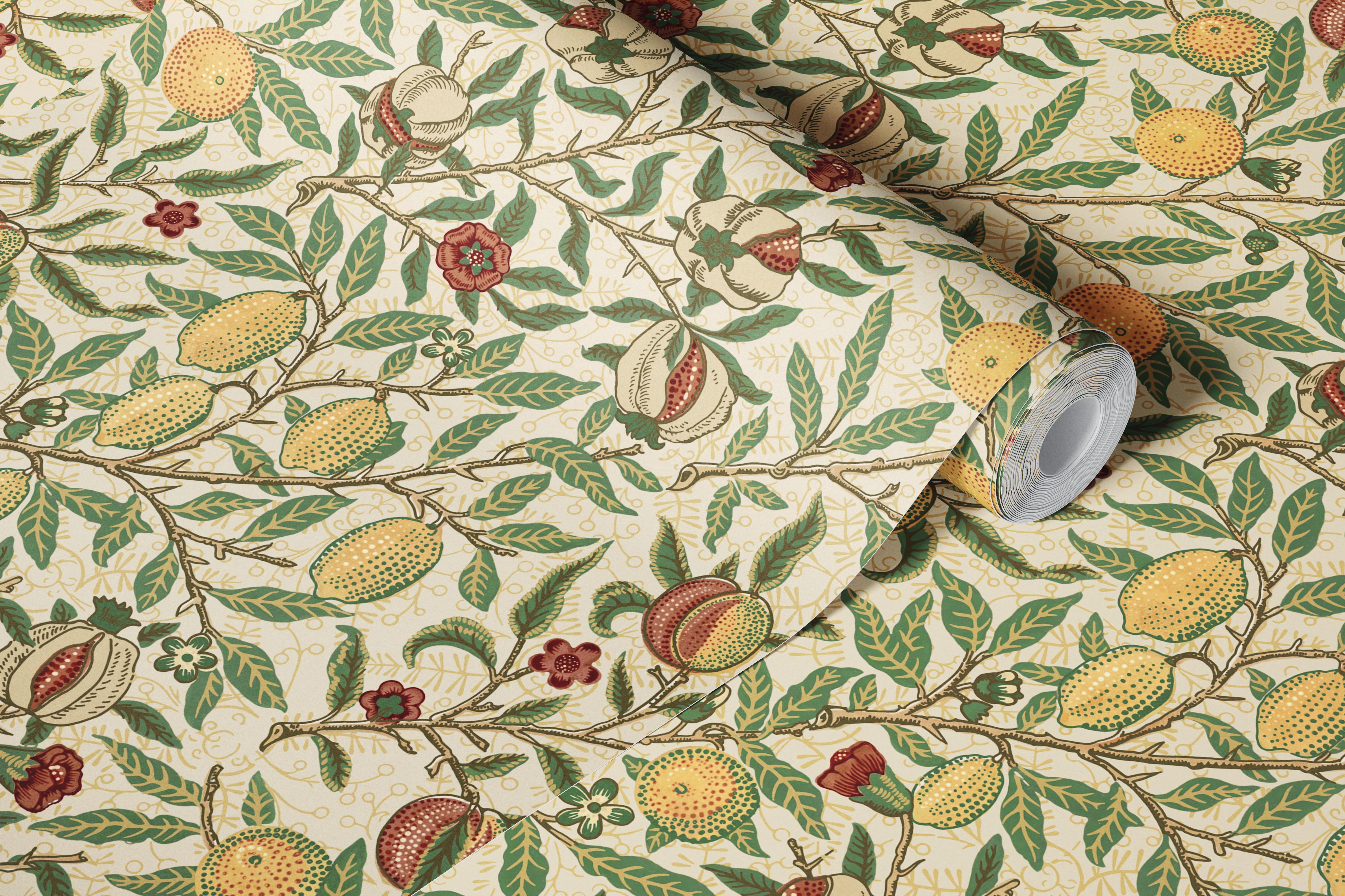 Sicilian orchard wallpaper in a dining room