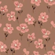 Hand drawn Poppy Meadow Mocha and Pink