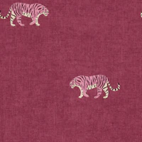 Minimalist Roaming Tigers - Burgundy tapet