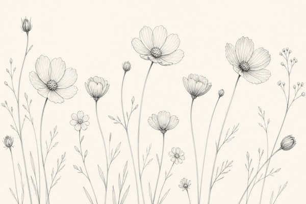 Minimal Wildflower Sketch