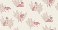 Wandering Tiger - Boho Pink and Cream papel pintado