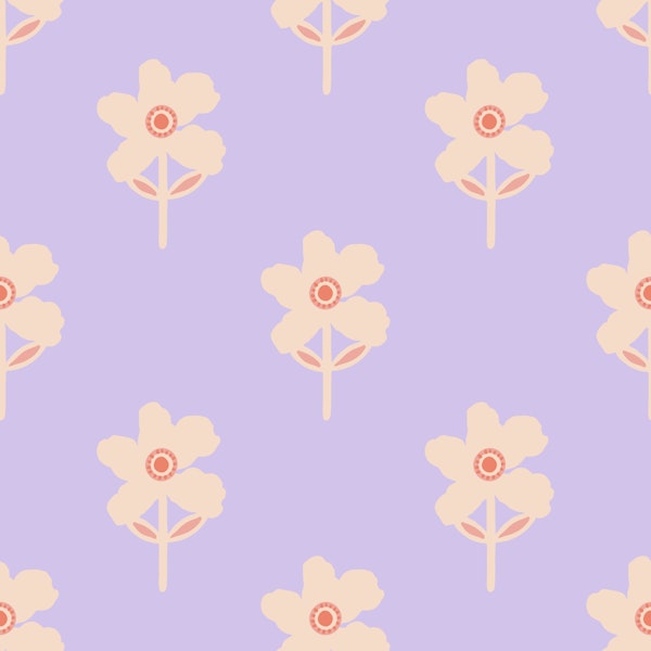 Pastel Floral on Lavender