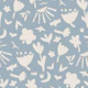 Blue Folk Floral Cutouts