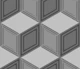 3d Cube Grid Geometric - monochrome grey M