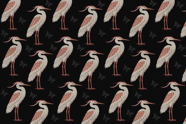 Muted Herons at Night