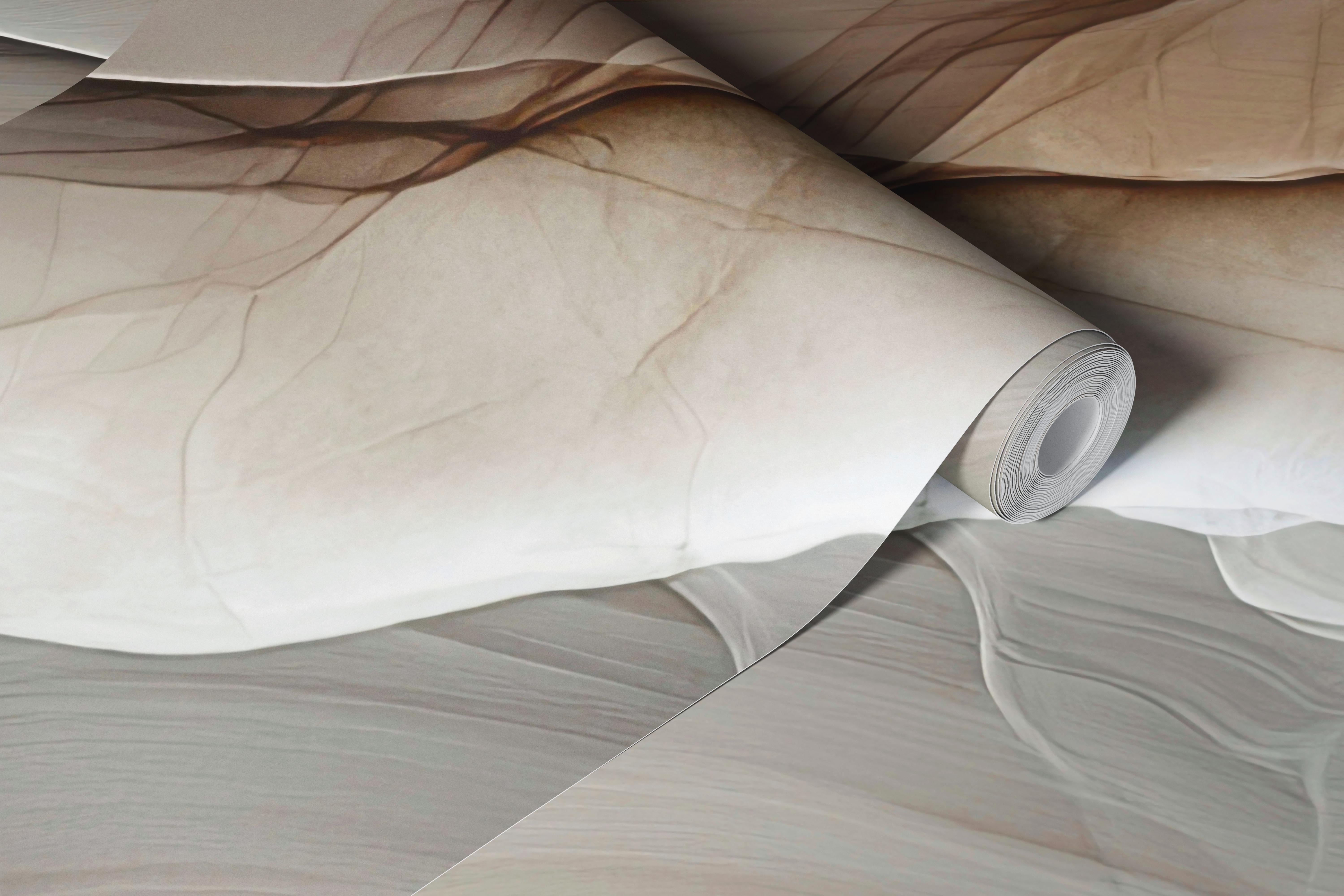 Ivory beige marble wave wallpaper in a room