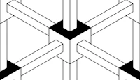 Optical illusion Cube Weave - black & White M papel de parede