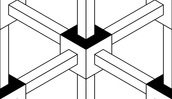 Optical illusion Cube Weave - black & White M
