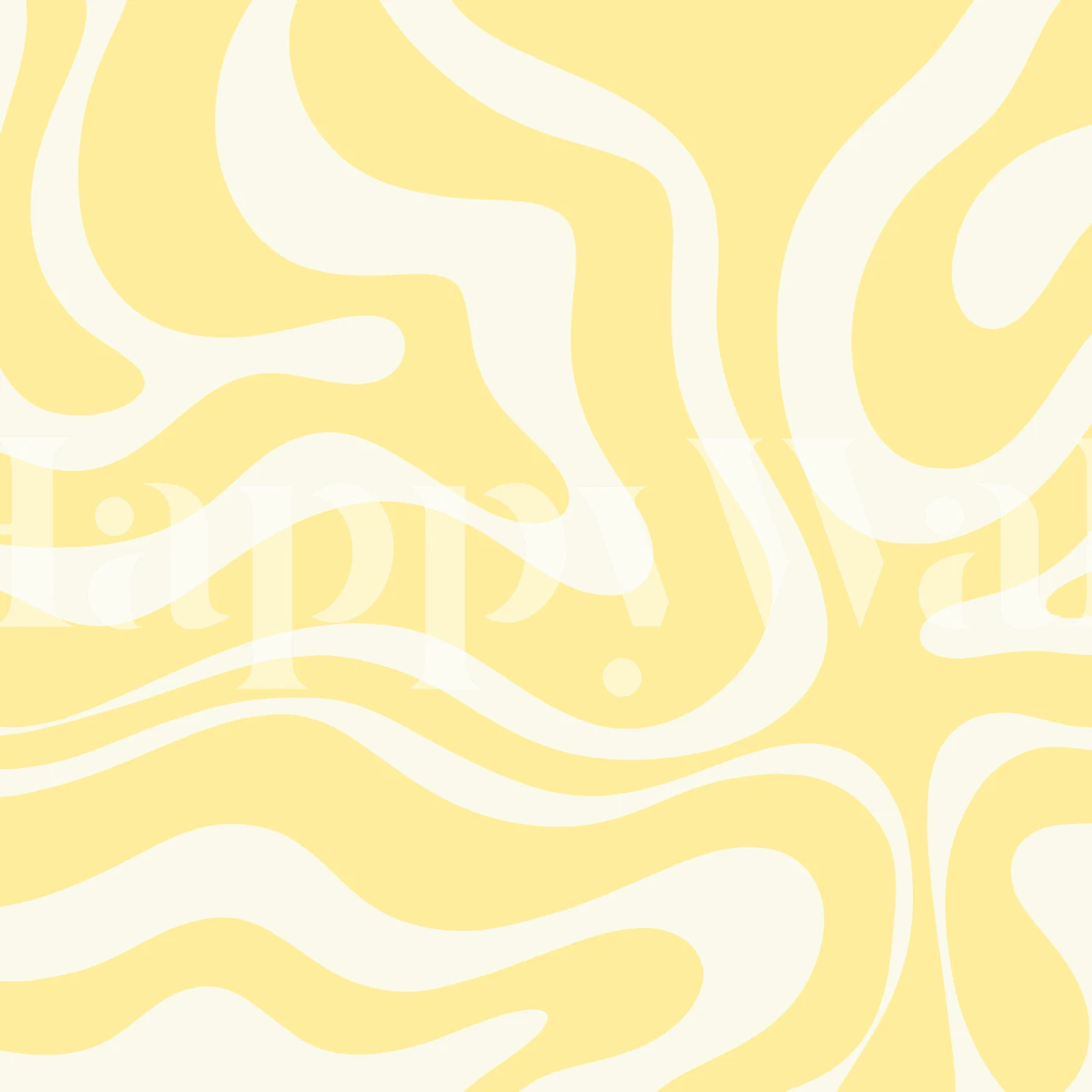 Yellow abstract swirl wallpaper in a bright room