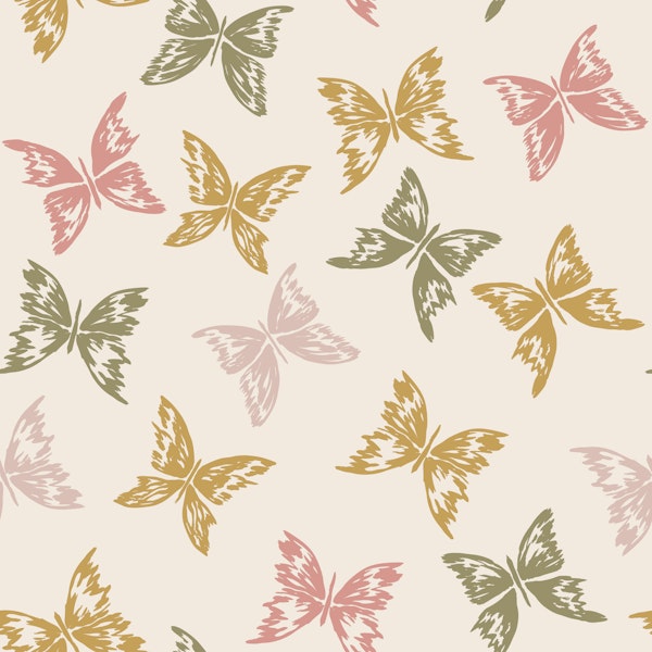 Pink Sage Butterfly Silhouette