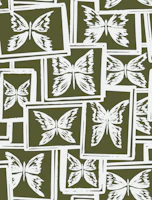 Bold Butterfly Collage Green tapete