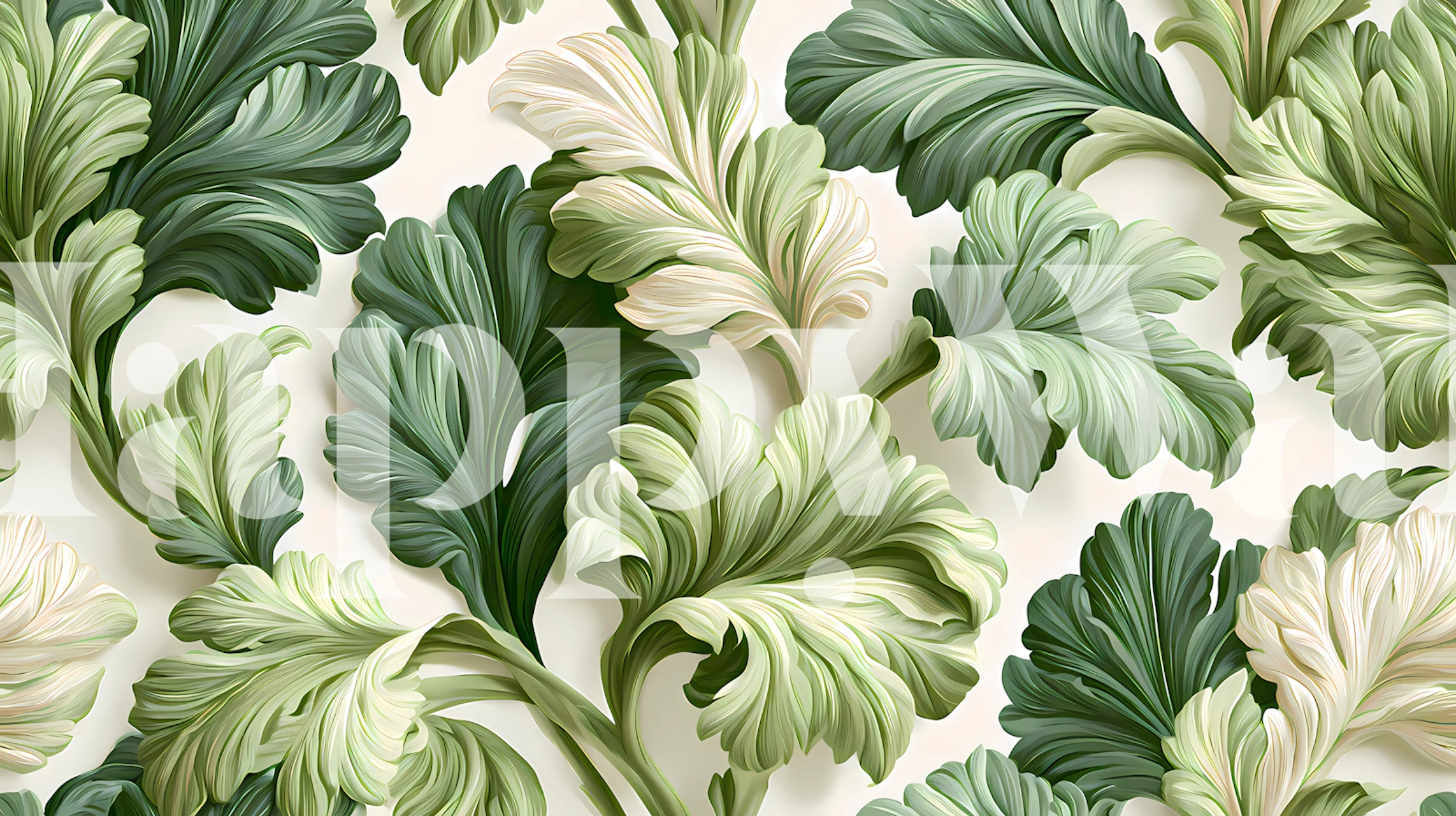 Elegant Green Leaf Foliage tapetit