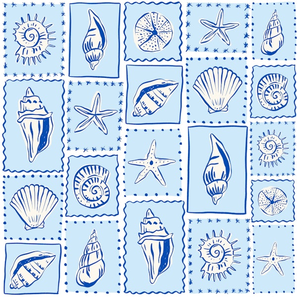 Coastal Shell Sketch Tiles
