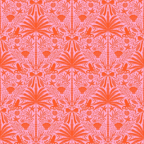 Tropical Palm Seashell Coral