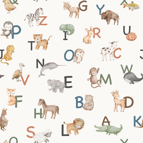 Nursery ABC Animals Small in Off White