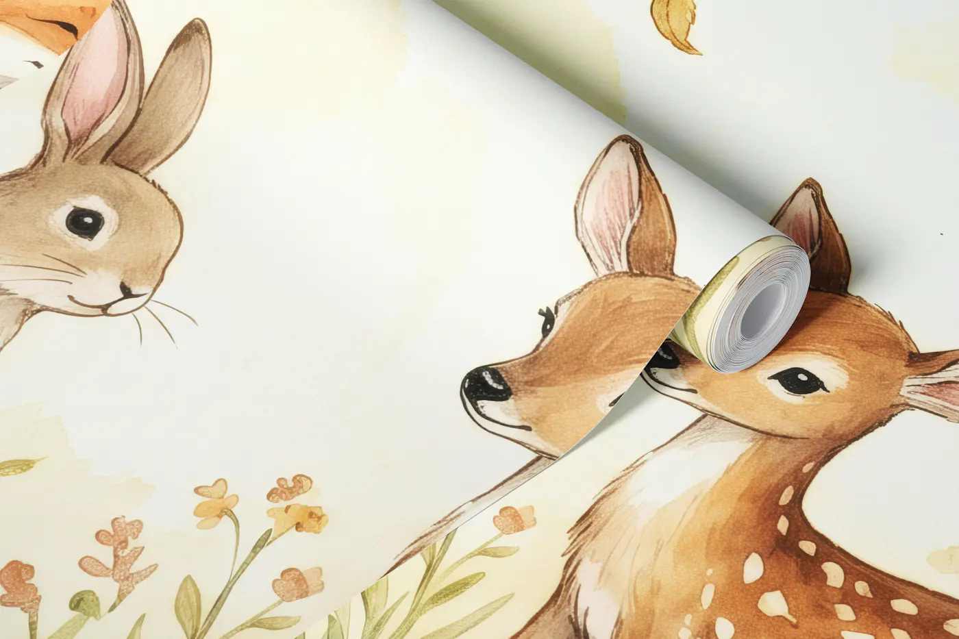 Woodland Friends Forest Nursery wallpaper roll