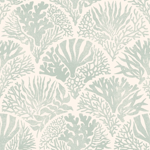 Coastal Block Print Deco - Duck Egg - medium