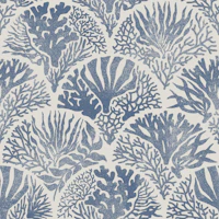 Coastal Block Print Deco - Navy - medium tapete
