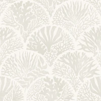 Coastal Block Print Deco - Taupe - medium tapete