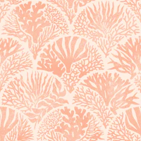 Coastal Block Print Deco - Pink - medium tapete