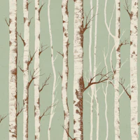 Birch Forest Sage Green wallpaper