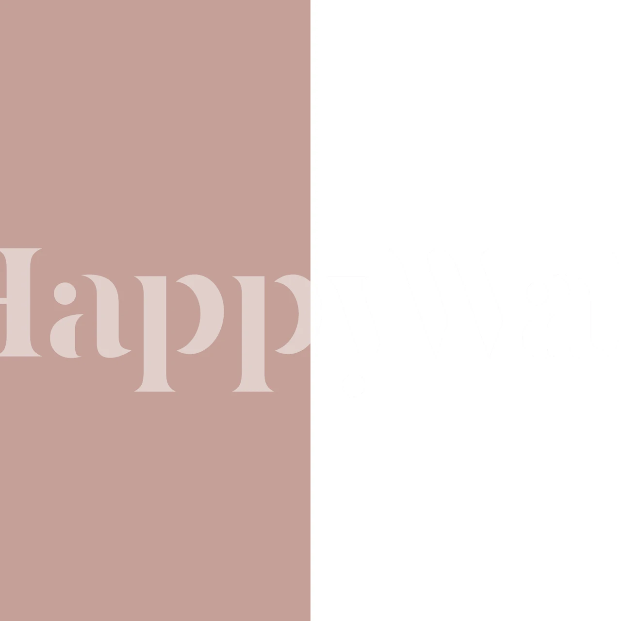 Dusty rose and white color block wallpaper room