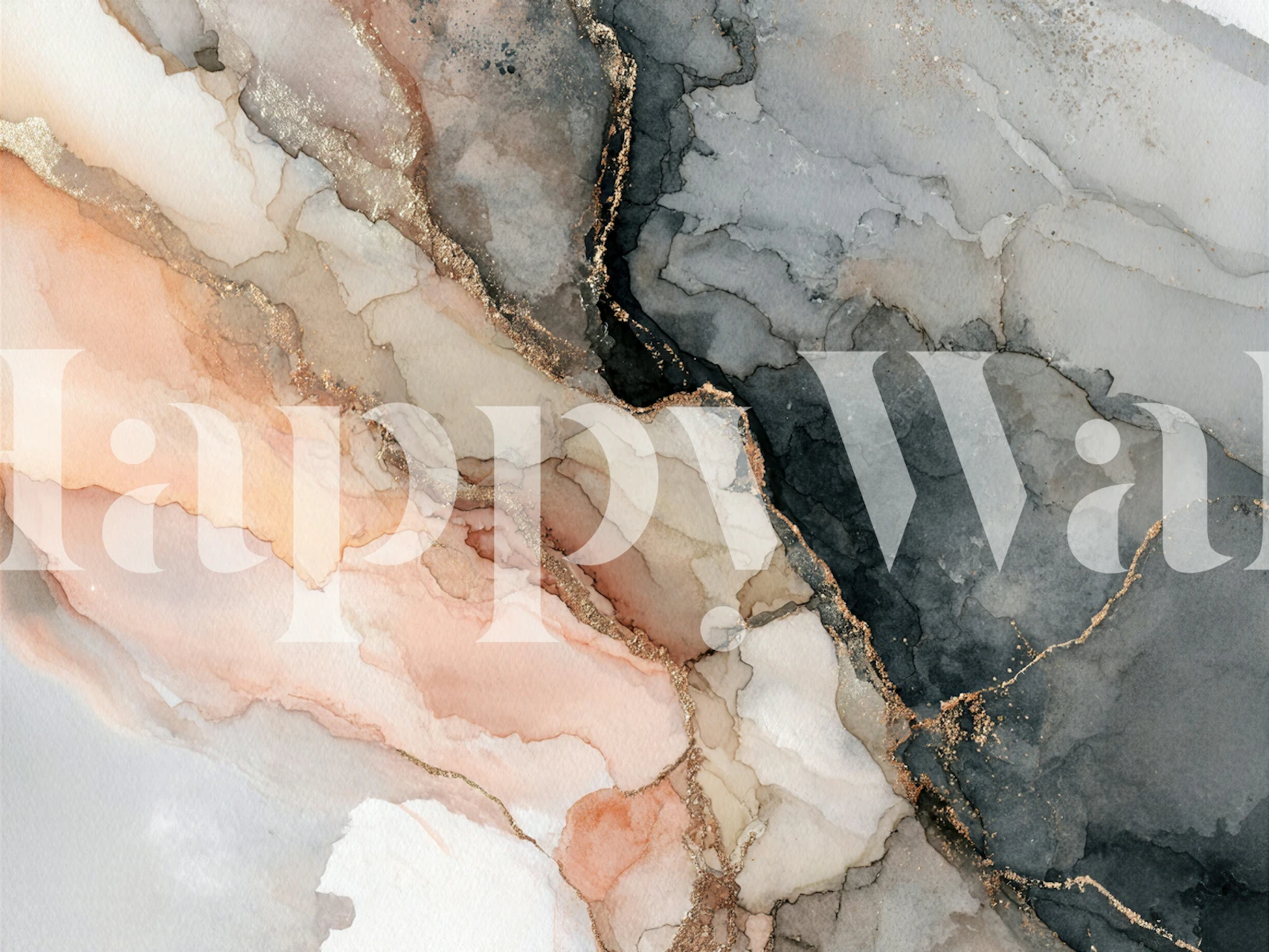 Blush gray marble wallpaper in a modern room
