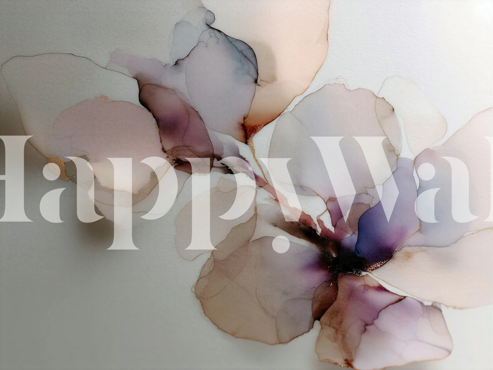 Pastel flower wallpaper in a soft modern room