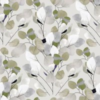 Silver Eucalyptus in Sage Green - medium papel pintado
