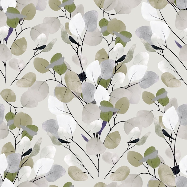 Silver Eucalyptus in Sage Green - medium