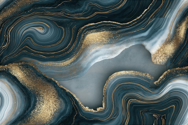 Marble Luxurious Surface Teal And Gold
