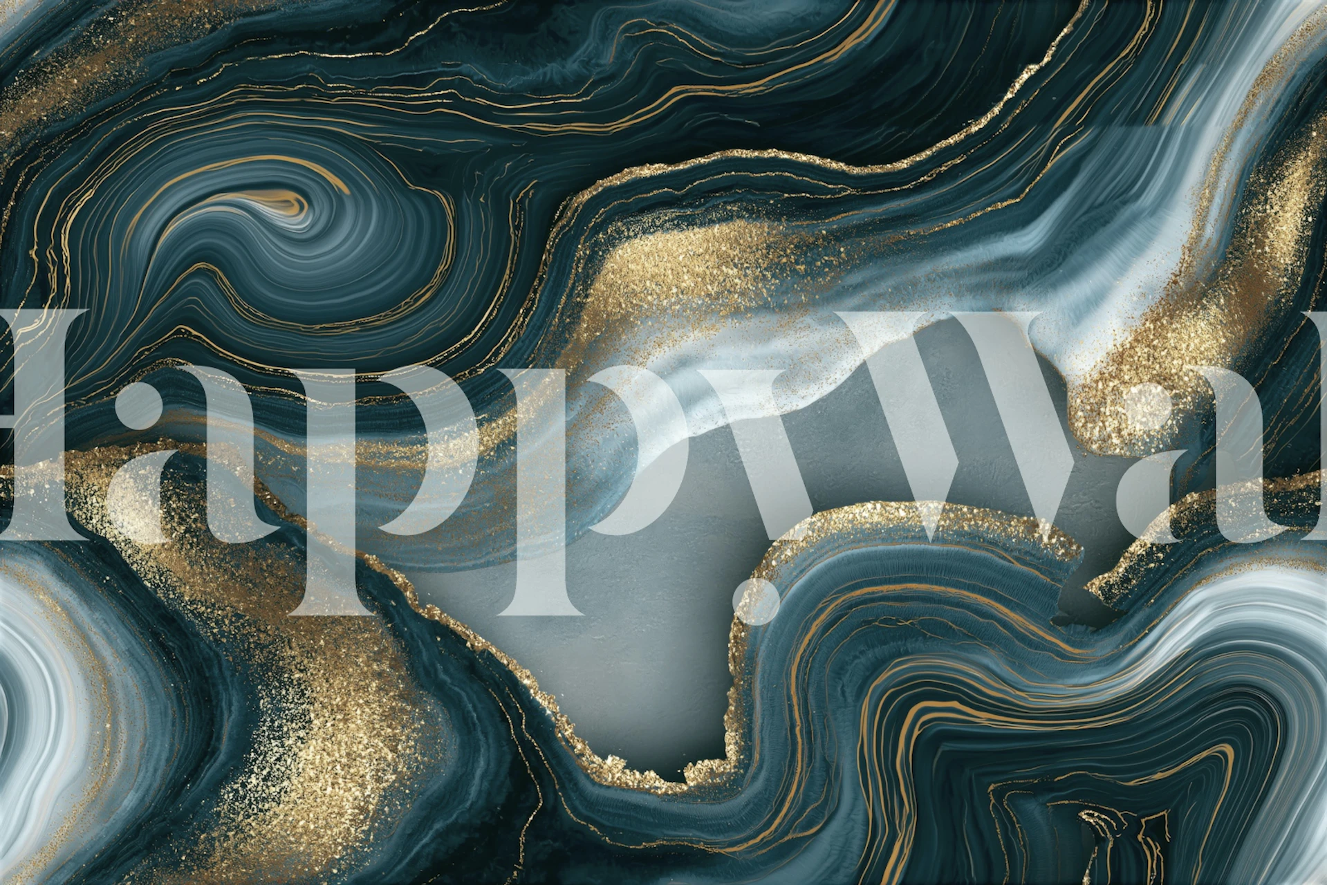 Marble Luxurious Surface Teal And Gold behang