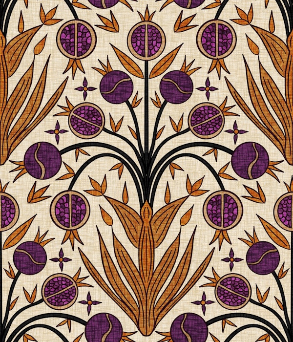 Plum Suzani Pomegranate Damask