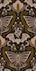moth garden damask - black golden cream