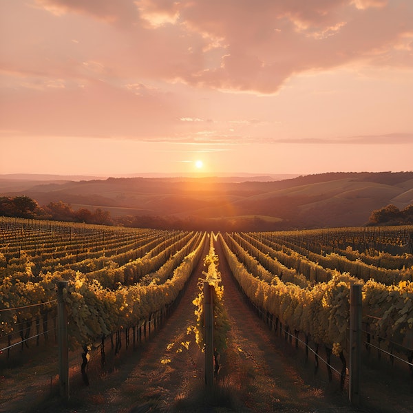Golden Vineyard Sunset
