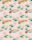 Vintage duck pond chinoiserie - light pink