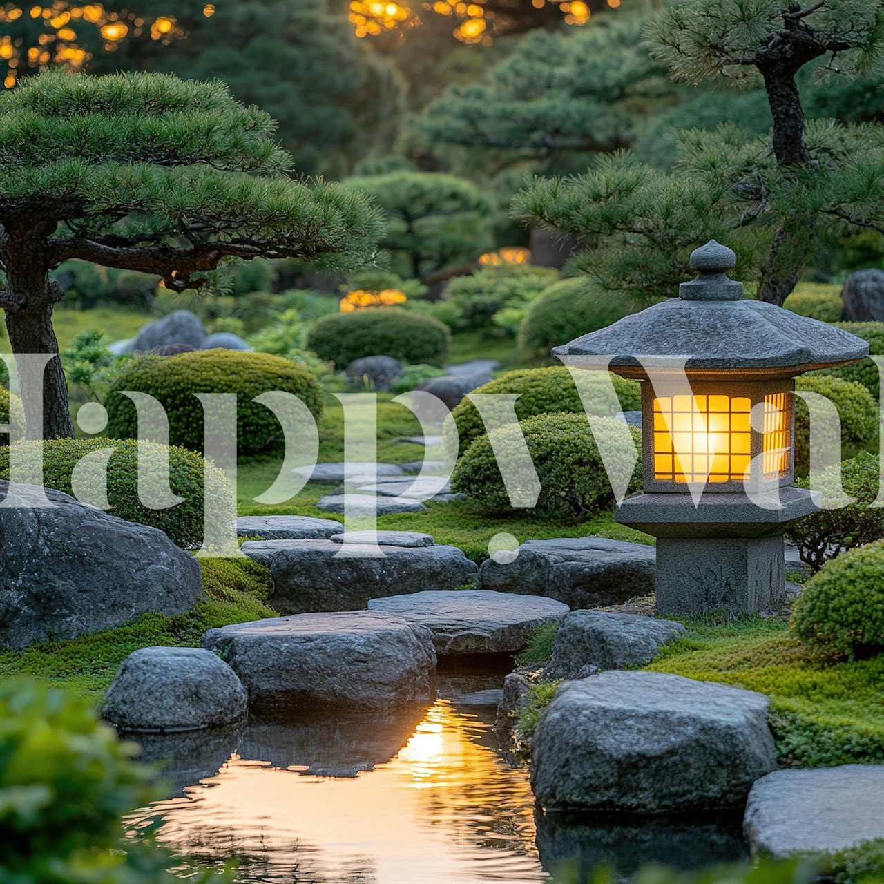 Japanese Zen Garden Lantern wallpaper