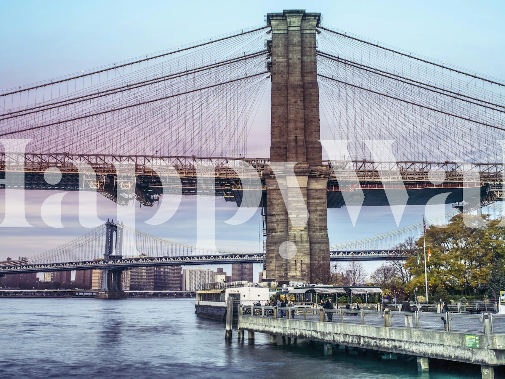 Brooklyn Bridge wallpaper in a modern room
