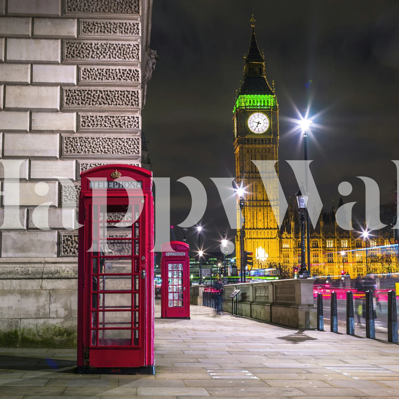 Big Ben night wallpaper in a room