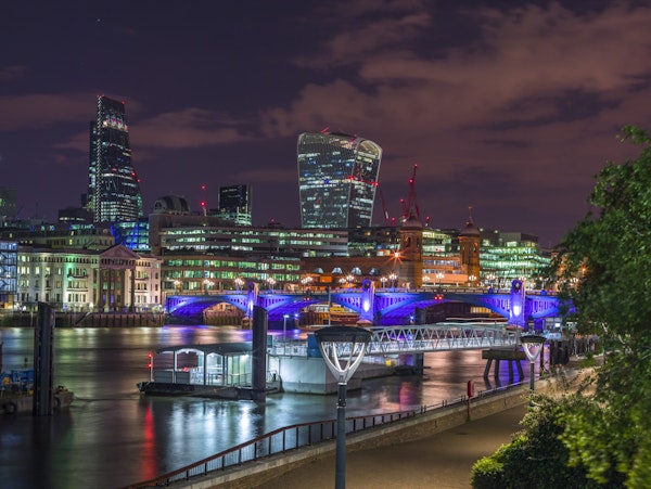 Thames River Bridge Night View