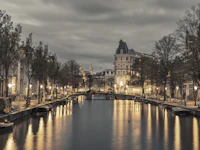Twilight Canal City Lights papiers peint