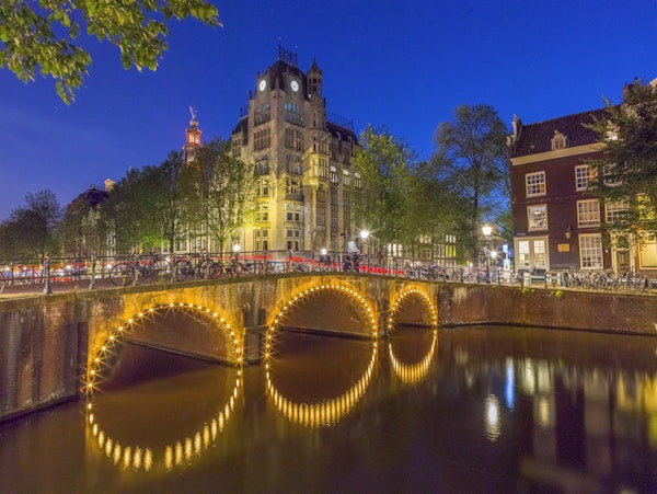 Amsterdam Canal Night Lights