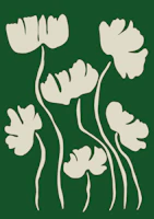 The magical Green floral ART wallpaper