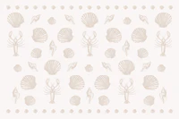 Coastal shells and lobsters - tan pink wallpaper