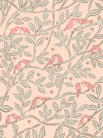 Classic Birds on Branch Vintage Pattern wallpaper