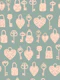 Sage Keys and Locks Vintage Pattern