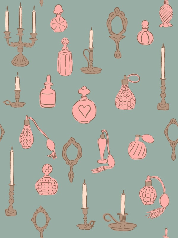 Sage Romance Vintage Pattern