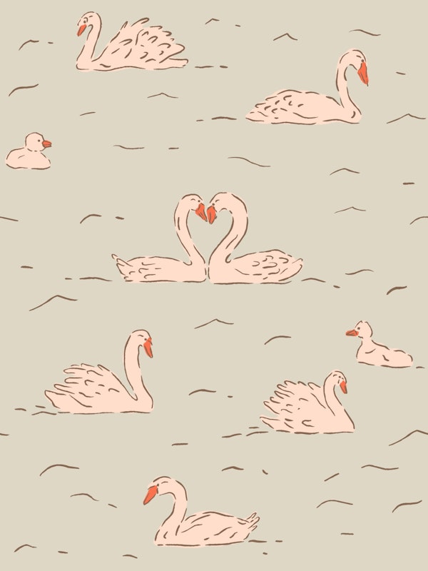 Classic Swans Vintage Pattern