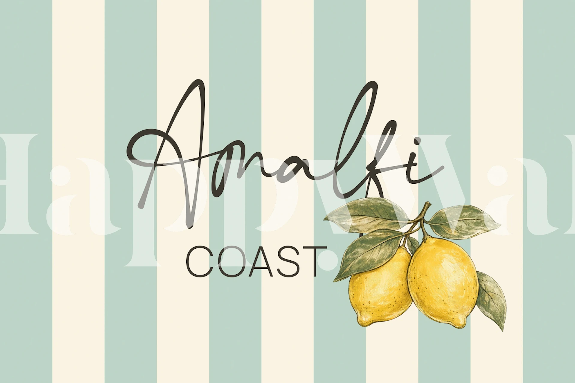 Mediterranean Lemon Striped Chic tapete